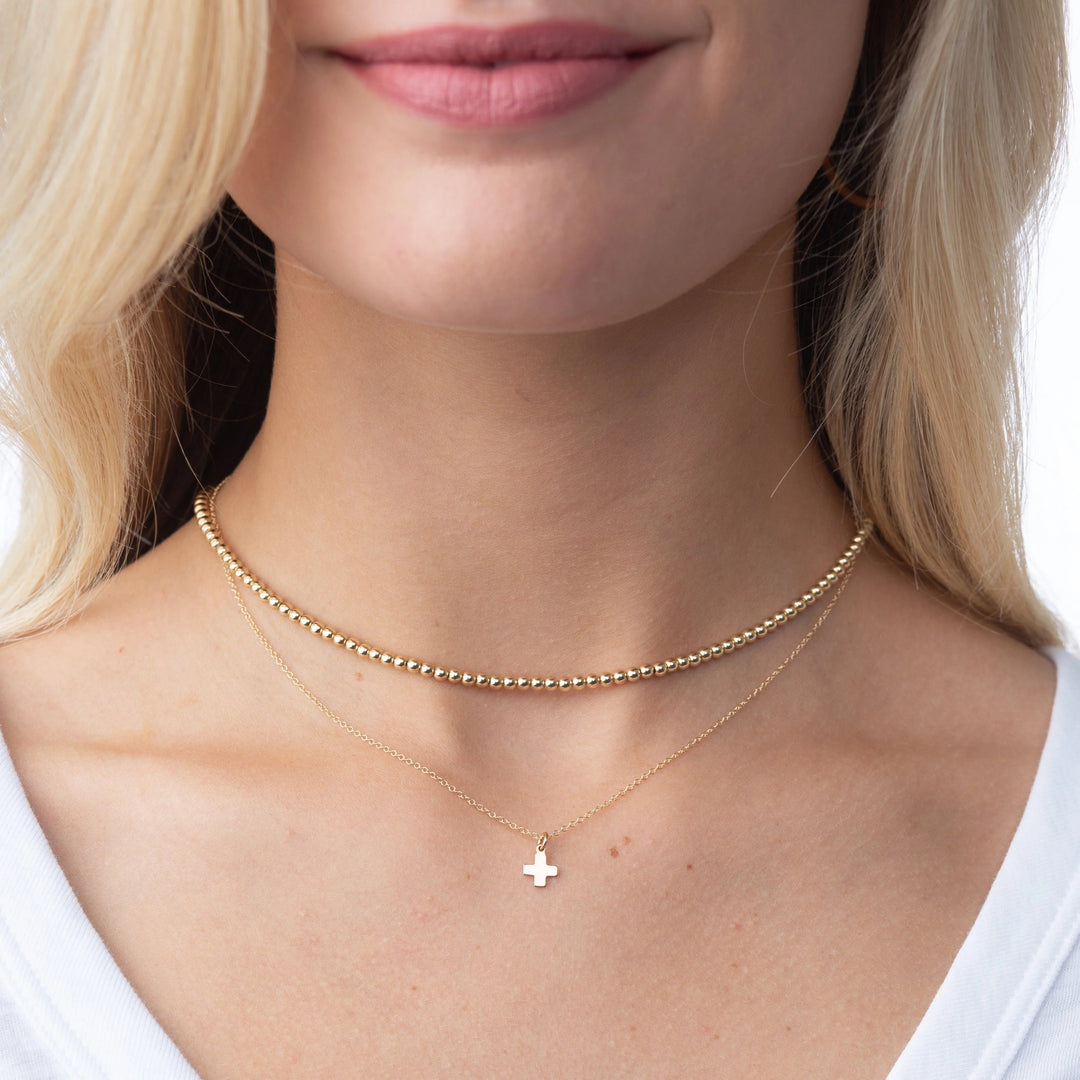 16" Necklace Gold - Signature Cross Gold Charm Girl Necklace ENewton 