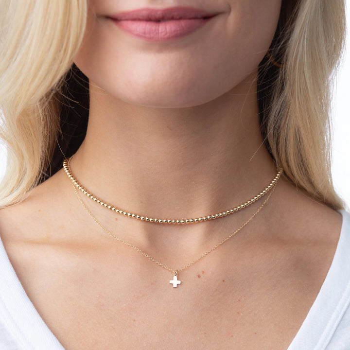 16" Necklace Gold - Signature Cross Gold Charm Girl Necklace ENewton 