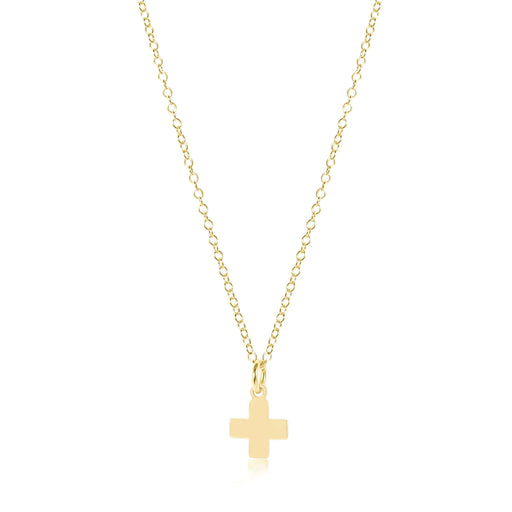 16" Necklace Gold - Signature Cross Gold Charm Girl Necklace ENewton 