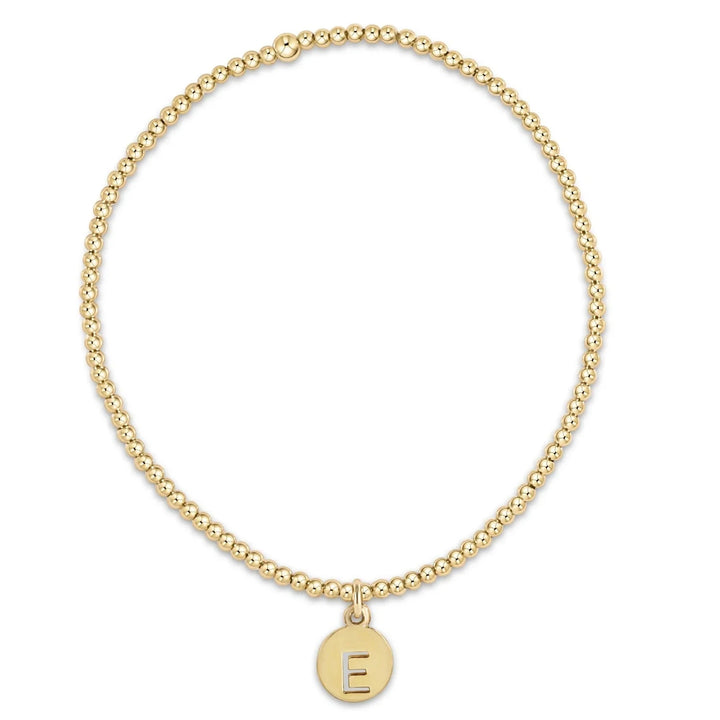 16" Respect Small Gold Disc Initials Bracelet Womens Bracelet ENewton 