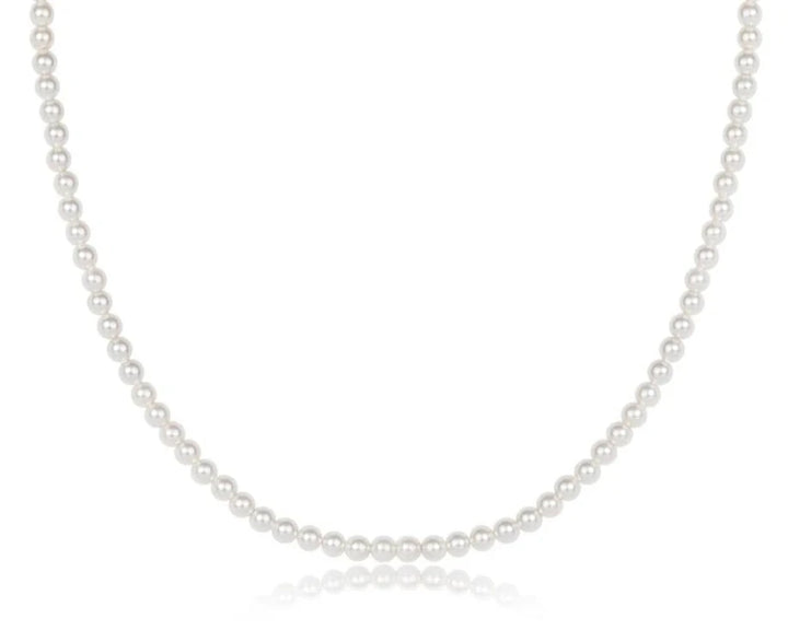 17" Choker Classic Pearl 3mm Bead Womens Necklace ENewton 