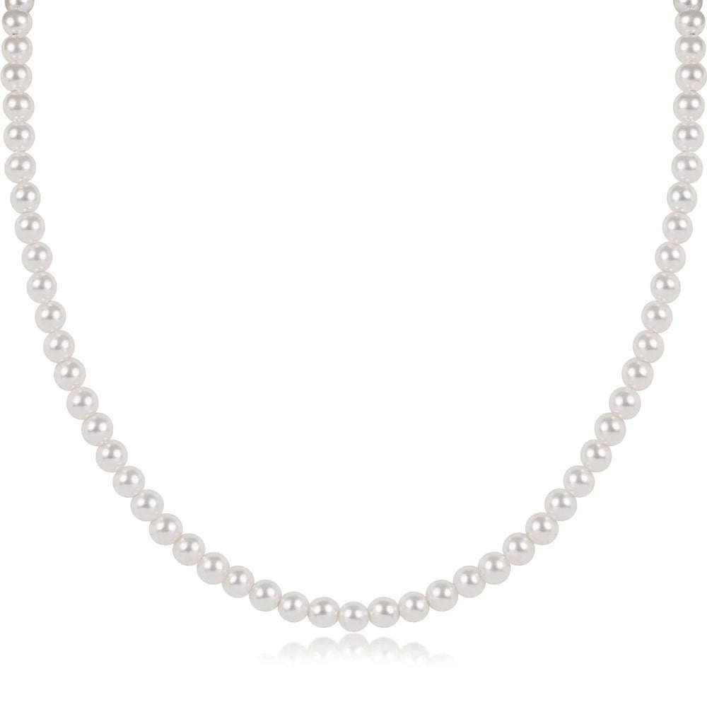 17" Choker Classic Pearl Bead Womens Necklace ENewton 4mm 