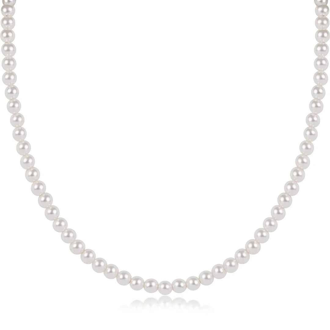 17" Choker Classic Pearl Bead Womens Necklace ENewton 4mm 