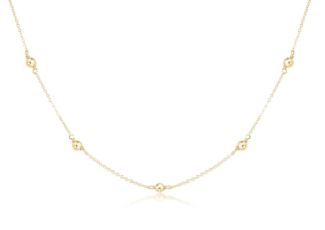 17" Choker Simplicity Chain Gold Necklaces - Classic Gold Womens Necklace ENewton 4mm 