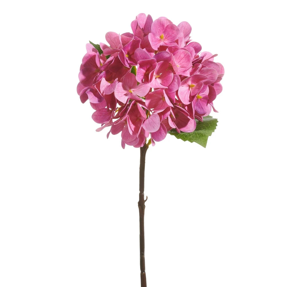 18" Hot Pink Hydrangea Stem Faux Florals RAZ 