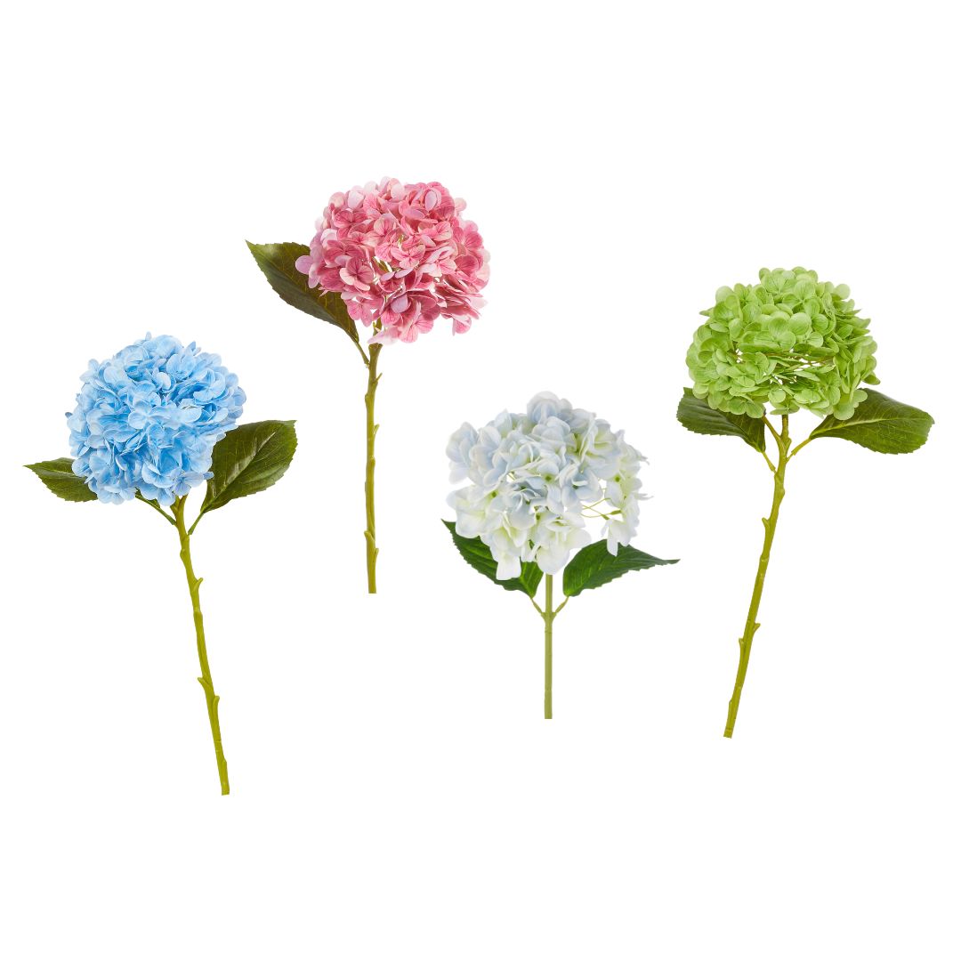 19" Real Touch Hydrangea Stem Faux Florals RAZ 