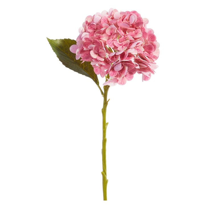 19" Real Touch Hydrangea Stem Faux Florals RAZ Pink 