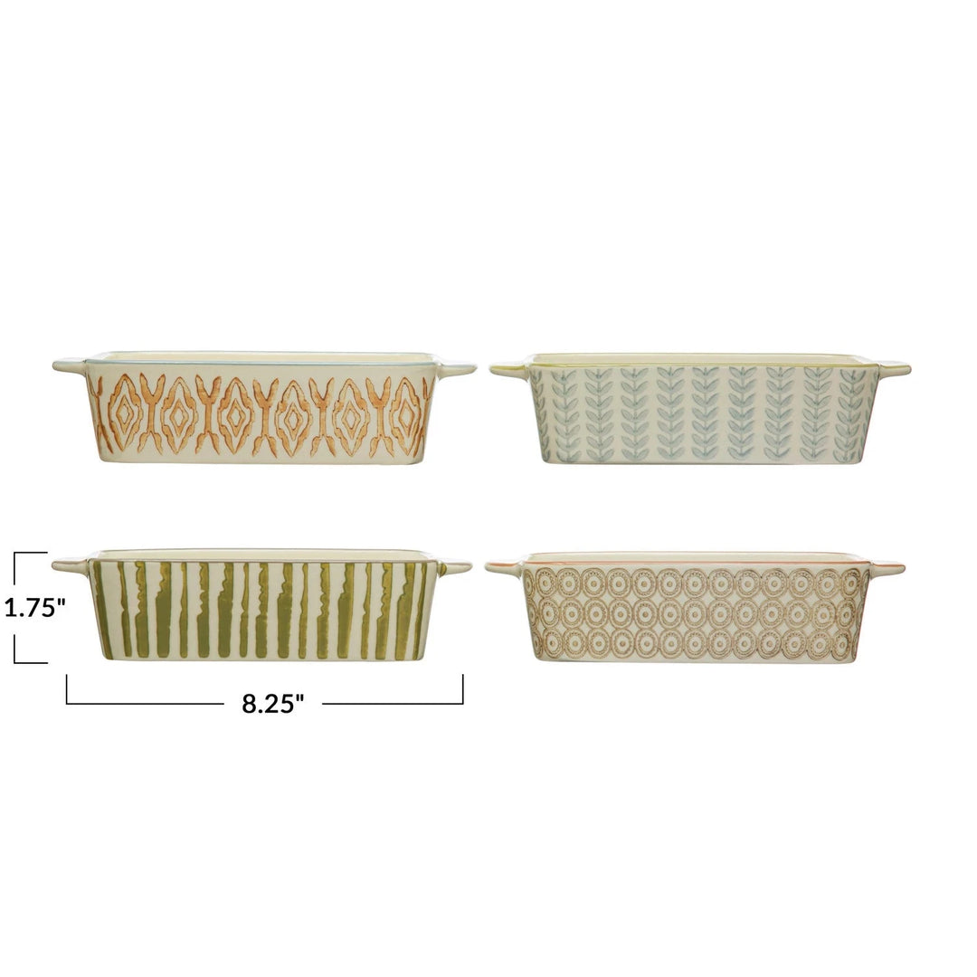 2-1/2 Cup Hand-Stamped Stoneware Bakers Bakeware Creative Co-Op 