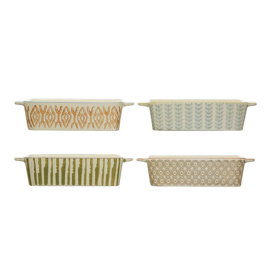 2-1/2 Cup Hand-Stamped Stoneware Bakers Bakeware Creative Co-Op 