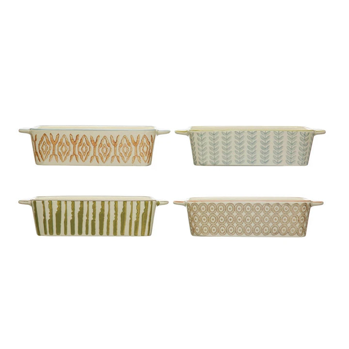 2-1/2 Cup Hand-Stamped Stoneware Bakers Bakeware Creative Co-Op 