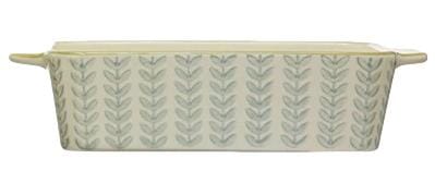 2-1/2 Cup Hand-Stamped Stoneware Bakers Bakeware Creative Co-Op Blue Vines 