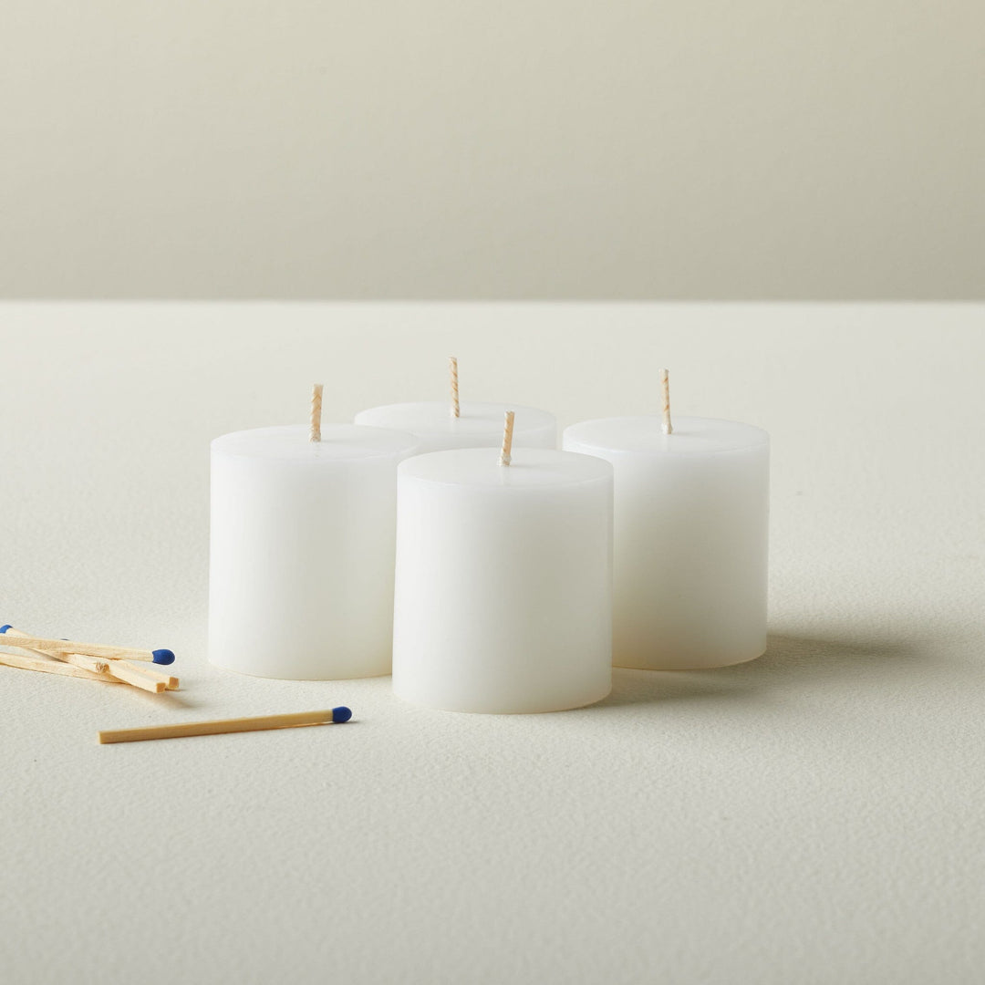 2 x 2 White Pillar Candle Set Candle Tableau 