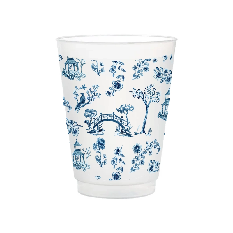 Chinoiserie Frosted Cup - Set of 8