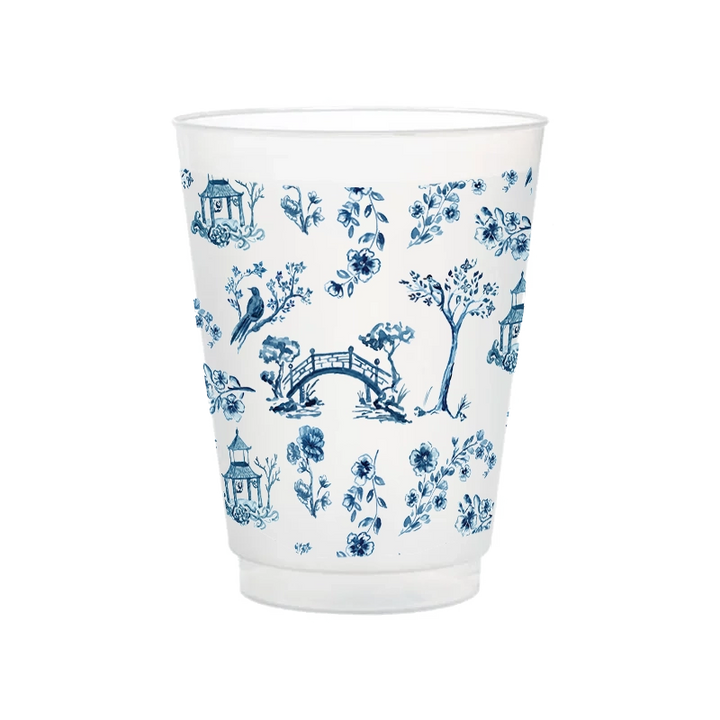 Chinoiserie Frosted Cup - Set of 8