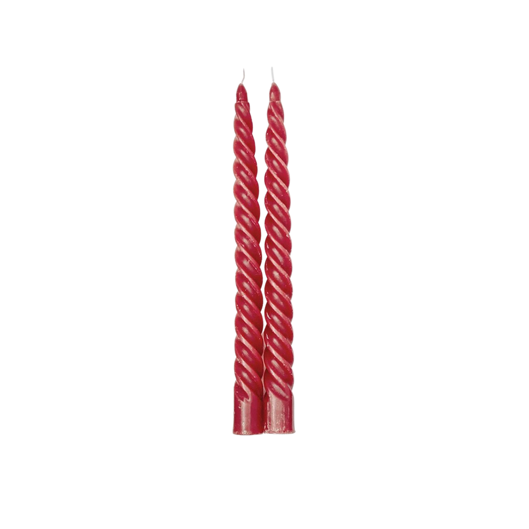 Twist Taper Holiday Candles - Set of 2