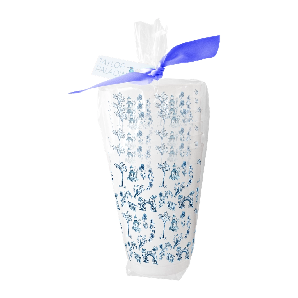 Chinoiserie Frosted Cup - Set of 8