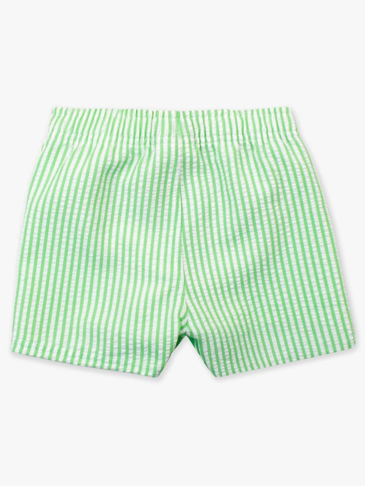 Spring Green Seersucker Swim Trunks