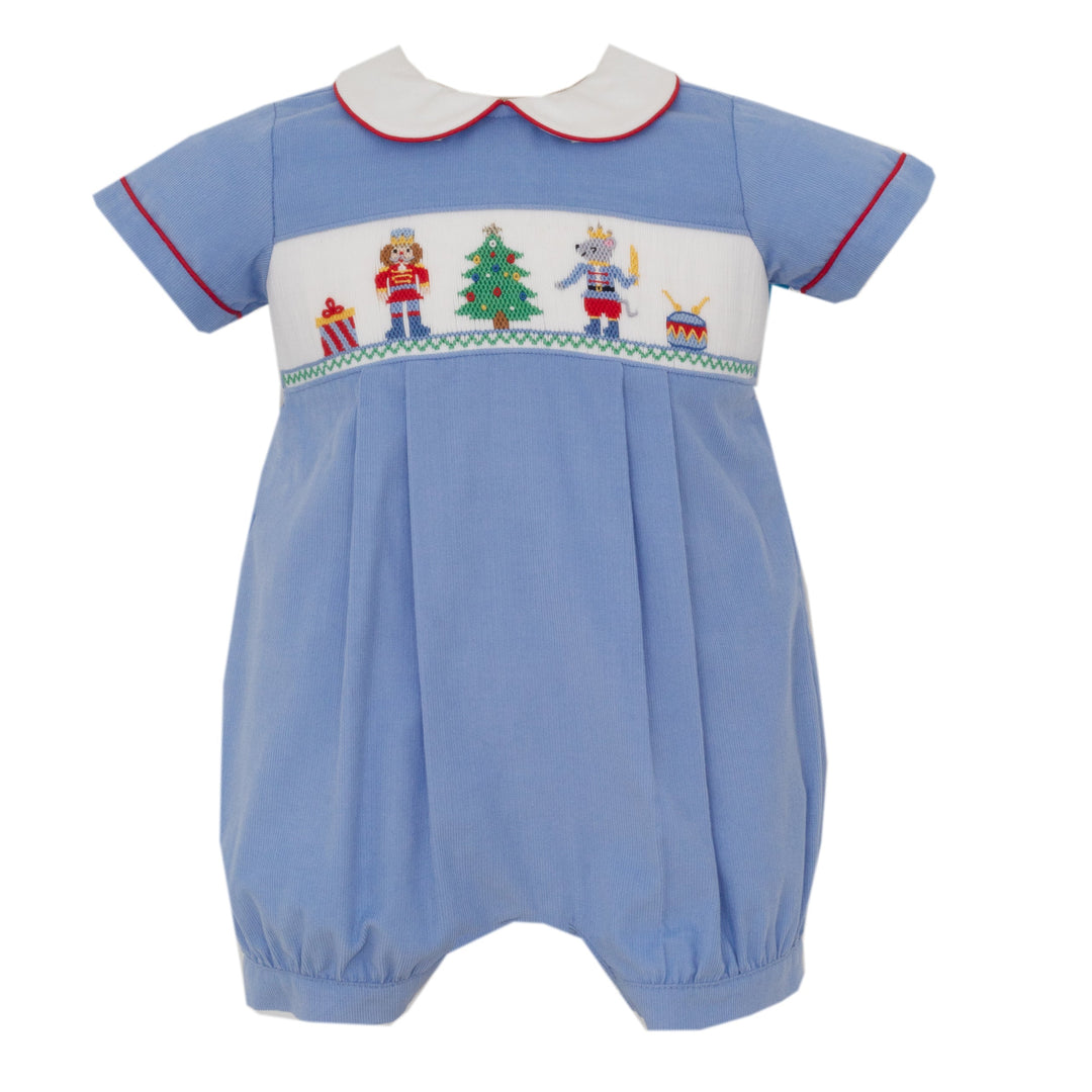 Nutcracker Smocked Corduroy Bubble