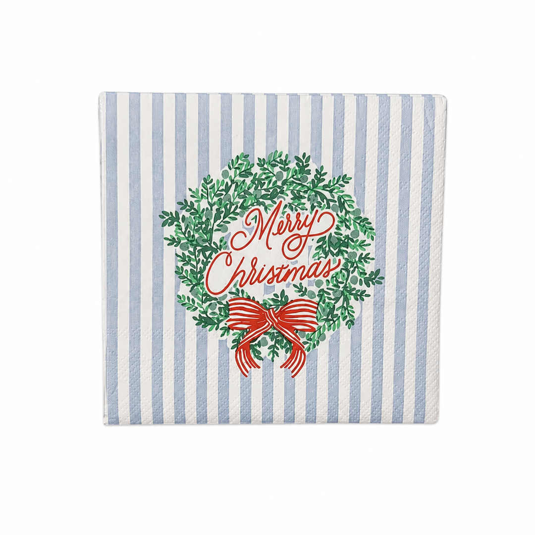 Cocktail Napkin Wreath & Ribbon