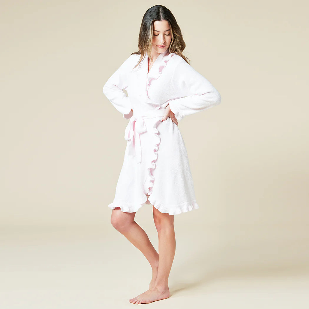 36" Ruffle Chenille Robe - Light Pink Womens Robes Softies 