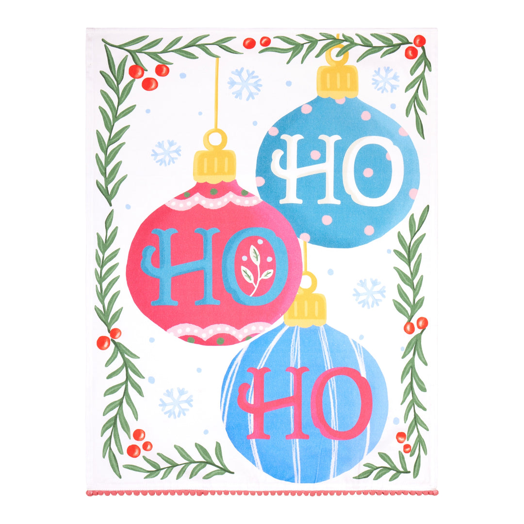 Ho Ho Ho With Poms Kitchen Towel