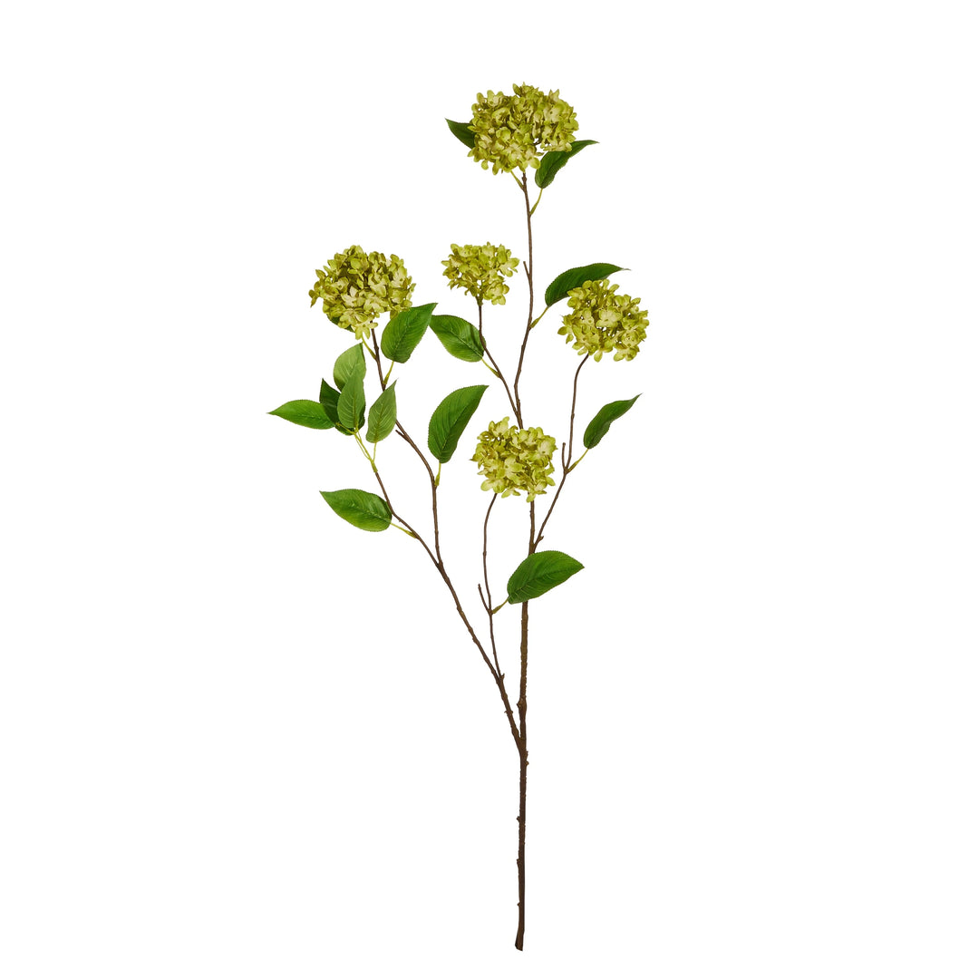 45" Snowball Hydrangea Branch Faux Florals RAZ Green 