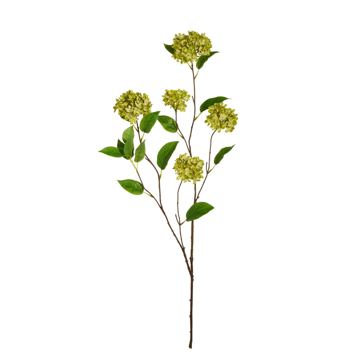 45" Snowball Hydrangea Branch Faux Florals RAZ Green 