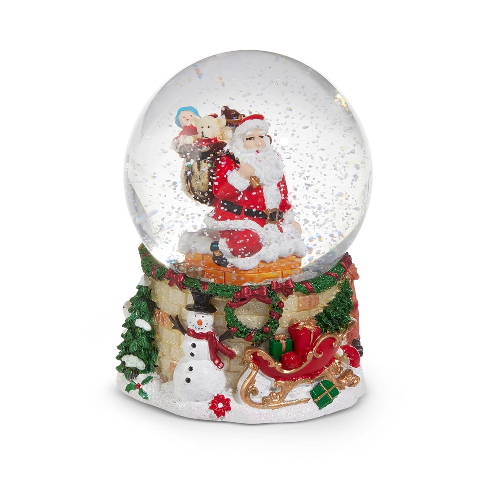 Musical Santa Out of the Chimney Water Globe