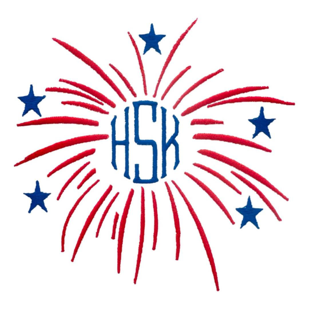 4th of July Embroidery Options Holiday Embroidery The Horseshoe Crab Firework Border 