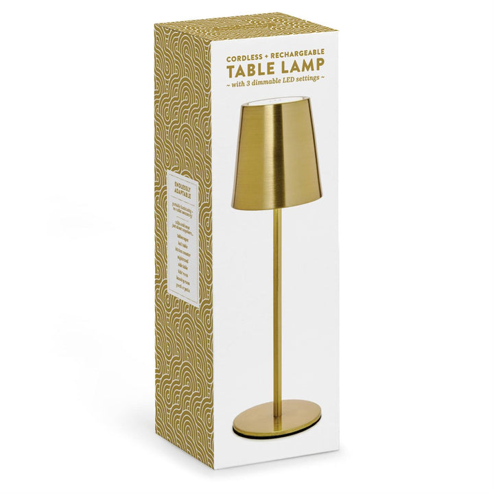 Cordless Gold Metallic Mini Table Lamp