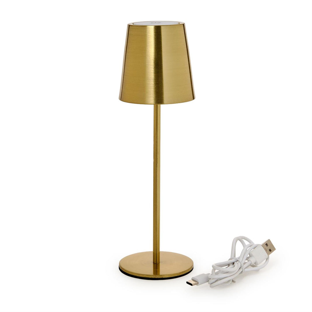Cordless Gold Metallic Mini Table Lamp