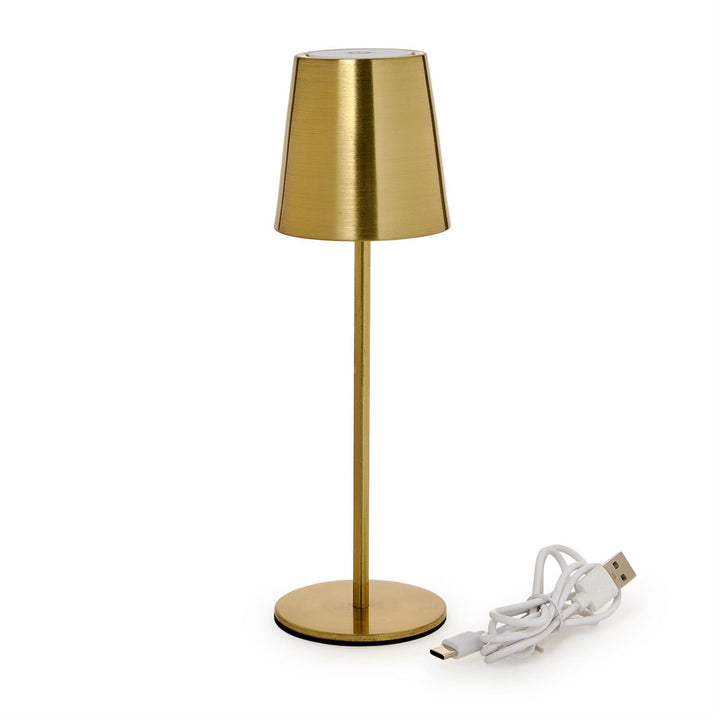 Cordless Gold Metallic Mini Table Lamp