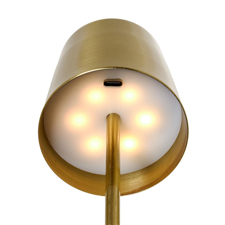 Cordless Gold Metallic Mini Table Lamp