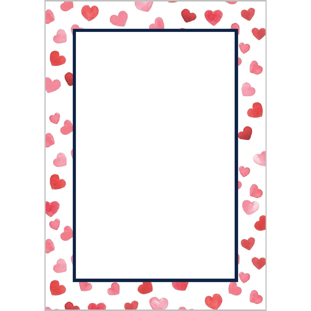 5x7 Watercolor Hearts Notepad Notebooks & Notepads WH Hostess 