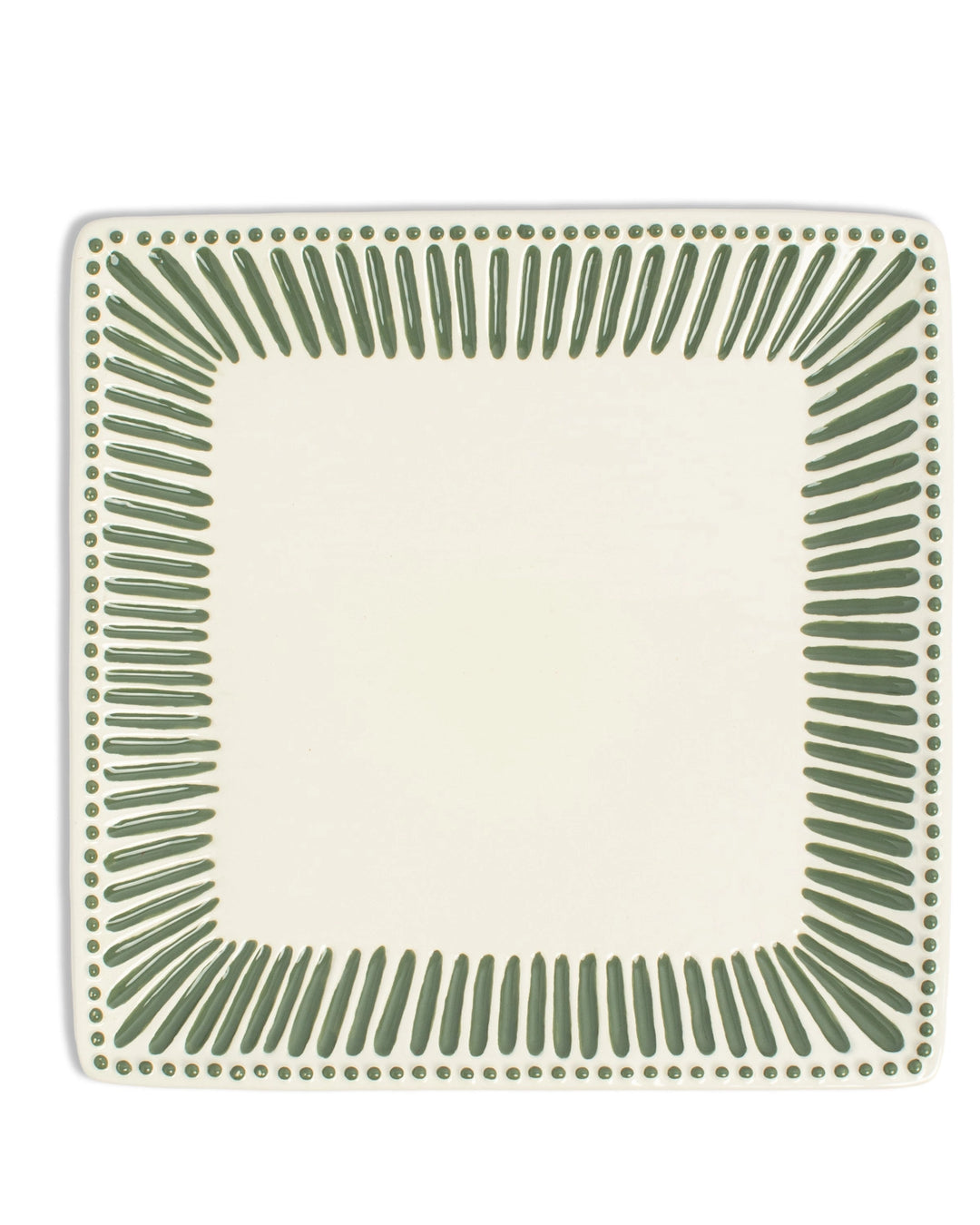 Ava Square Platter White/Green