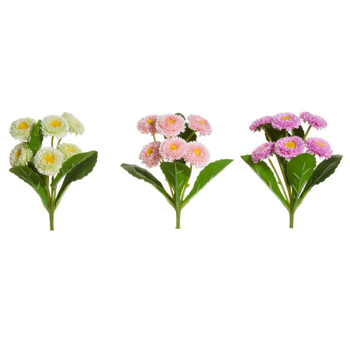 7" Light Button Floral Spray Faux Florals RAZ 