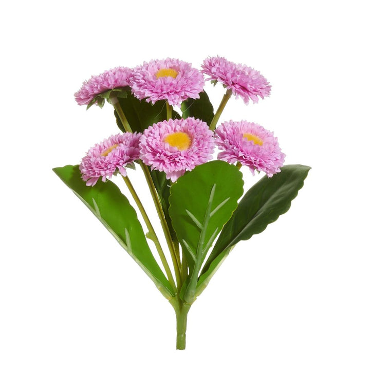 7" Light Button Floral Spray Faux Florals RAZ Bright Pink 