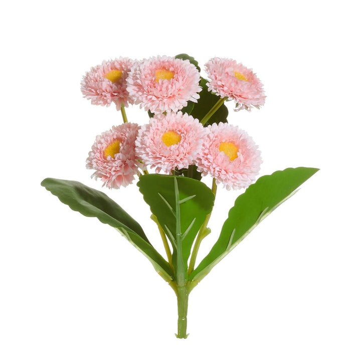 7" Light Button Floral Spray Faux Florals RAZ Light Pink 