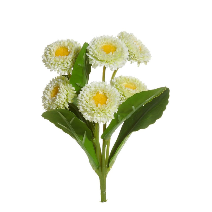 7" Light Button Floral Spray Faux Florals RAZ Yellow 
