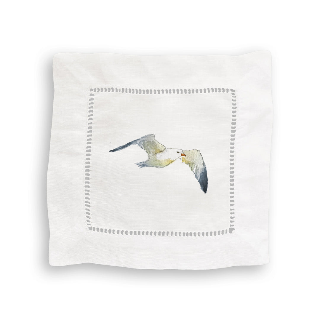 Sea Birds Mixed Linen Cocktail Napkin Set