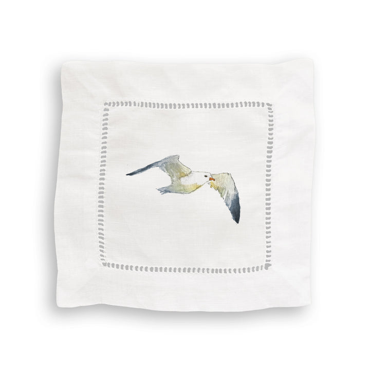 Sea Birds Mixed Linen Cocktail Napkin Set