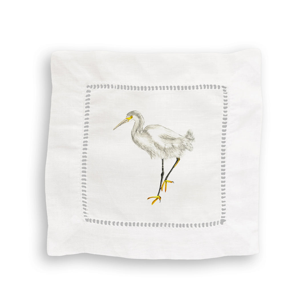 Sea Birds Mixed Linen Cocktail Napkin Set