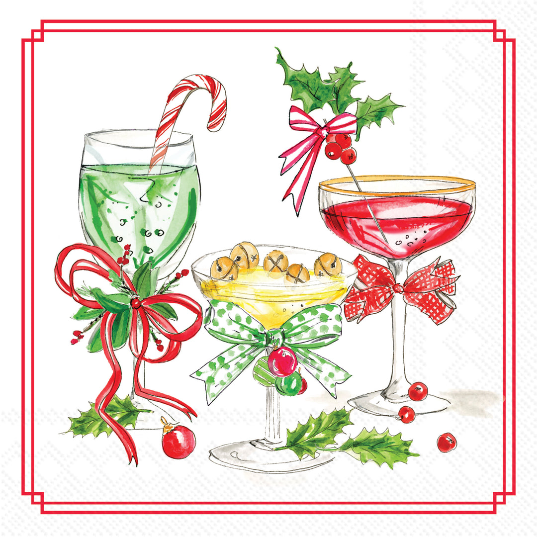 Candy Canes And Cocktails Cocktail Napkin