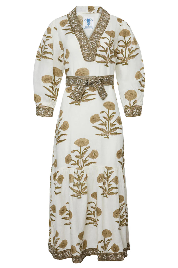 Capri Maxi Dress - Khaki Flower