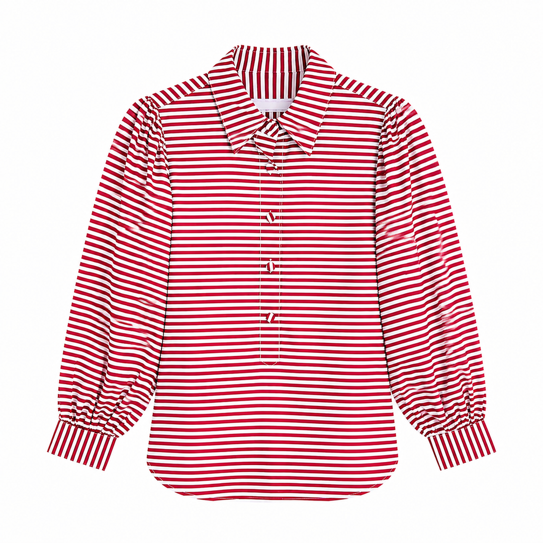 The Maye Blouse - Red Stripe