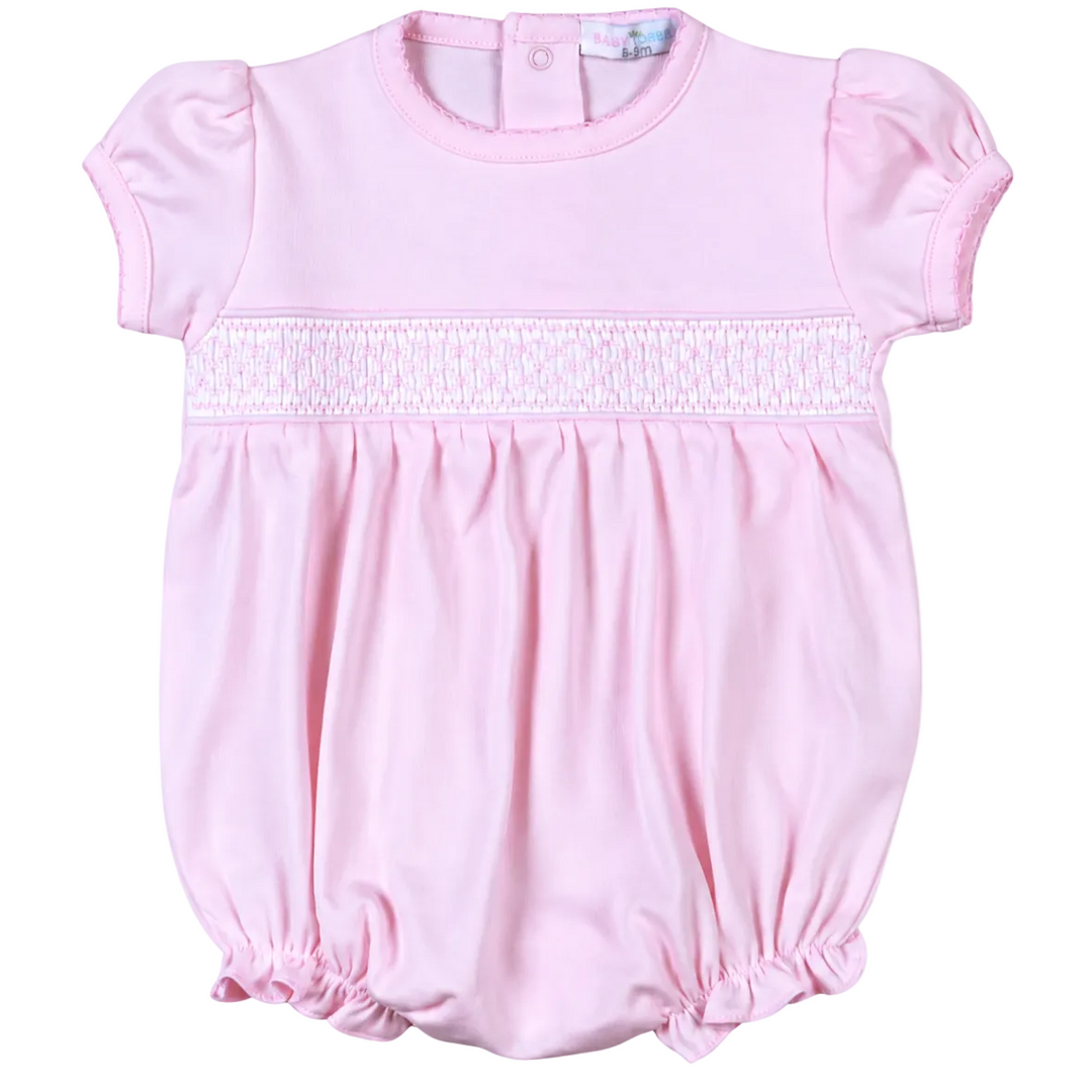 Pink Pima Hand Smocked Bubble
