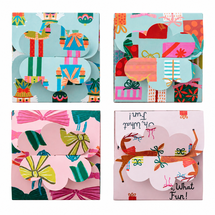 Interlocking Gift Box with Holiday Pattern