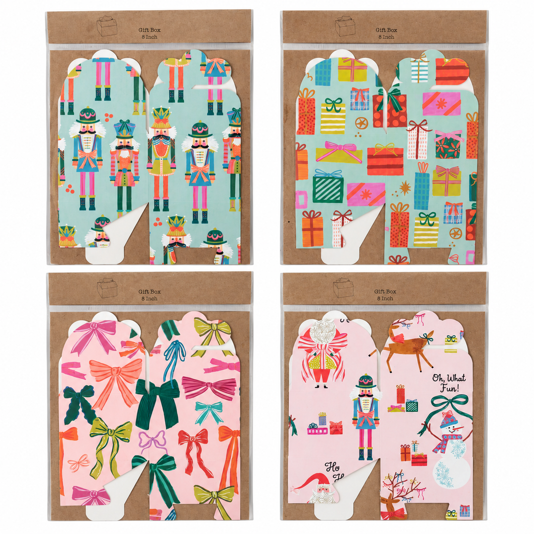 Interlocking Gift Box with Holiday Pattern