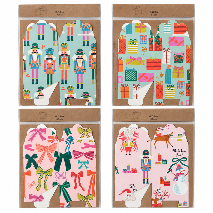 Interlocking Gift Box with Holiday Pattern
