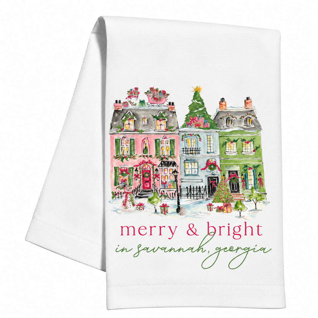 Merry & Bright in Savannah Kitchen Towel